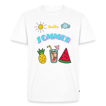 Summer Vibes Paradise Summer Sun Holiday Beach - T-shirt Premium bio Homme - blanc - Devant - Nico (187cm)