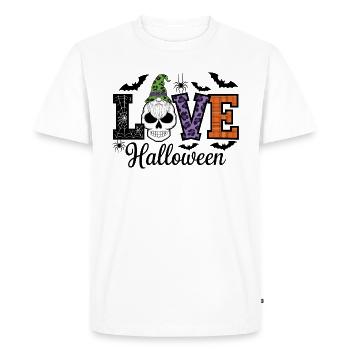 Halloween amour lettrage Gnome - T-shirt Premium bio Homme - blanc - Devant - Nico (187cm)