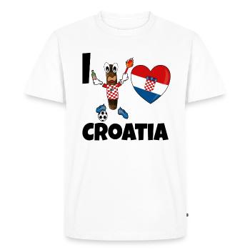 I love Croatia Soccer National Gift Shirt - Men's Premium Organic T-Shirt - white - Front - Nico (187cm)