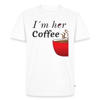 Paarshirt - Coffee & Milk, Coffee & Milk - Men's Premium Organic T-Shirt - white - Front - Nico (187cm)