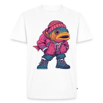 Piranha Fish Funny Winter - Men's Premium Organic T-Shirt - white - Front - Nico (187cm)