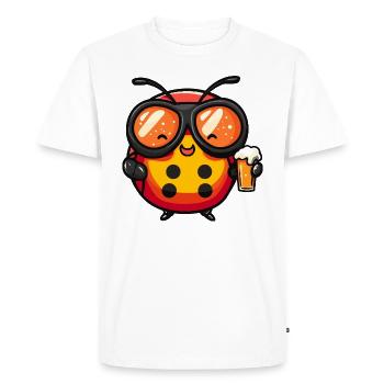 Ladybug Après-ski Bière Bande dessinée - T-shirt Premium bio Homme - blanc - Devant - Nico (187cm)