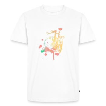 vélo - T-shirt Premium bio Homme - blanc - Devant - Nico (187cm)
