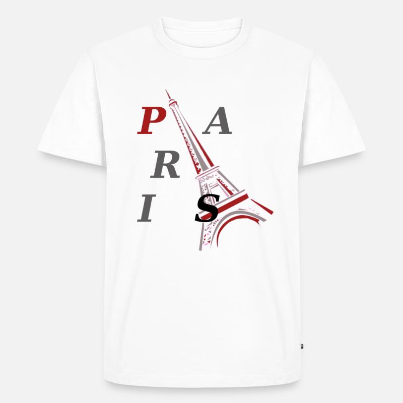 PARIS Eiffelturm - Männer Premium Bio T-Shirt - Weiß