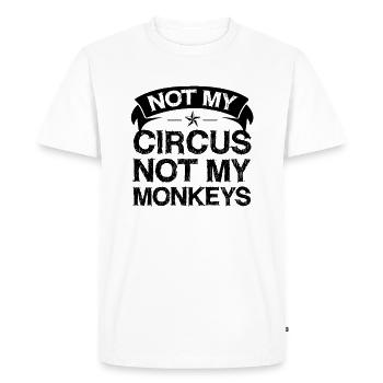 Pas mon cirque, pas mes singes - T-shirt Premium bio Homme - blanc - Devant - Nico (187cm)