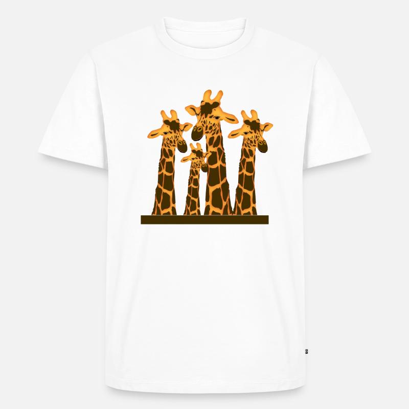 Giraffe - Männer Premium Bio T-Shirt - Weiß