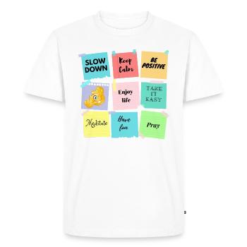 Postez sa - motivation et bonne humeur - T-shirt Premium bio Homme - blanc - Devant - Nico (187cm)