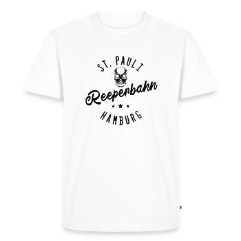 St. Pauli Hamburg Reeperbahn - T-shirt Premium bio Homme - blanc - Devant - Nico (187cm)