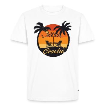 Voyage d’été en vacances en famille en Croatie Balkans - T-shirt Premium bio Homme - blanc - Devant - Nico (187cm)
