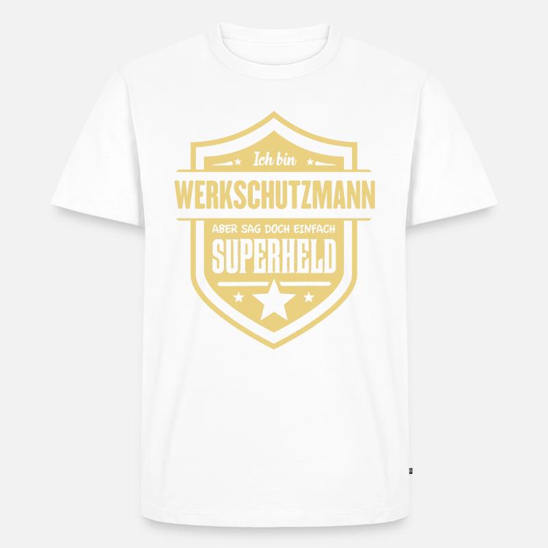 Super Werkschutzmann - Männer Premium Bio T-Shirt - Weiß