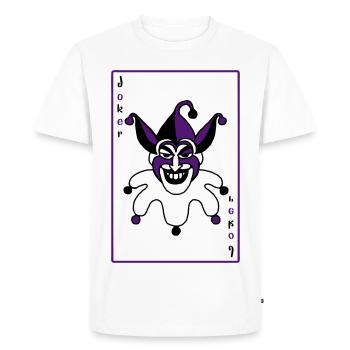 Joker Card Poker Halloween Tricolor Clown - Men's Premium Organic T-Shirt - white - Front - Nico (187cm)