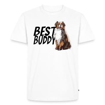 Berger australien Aussie Cadeau Meilleur Copain - T-shirt Premium bio Homme - blanc - Devant - Nico (187cm)