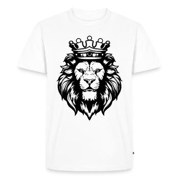 Lion Crown Head King - Men's Premium Organic T-Shirt - white - Front - Nico (187cm)