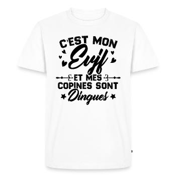 C'est Mon EVJF et mes copines sont dingues - T-shirt Premium bio Homme - blanc - Devant - Nico (187cm)