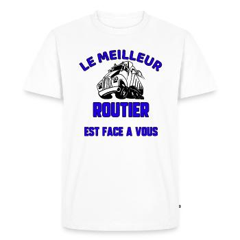 Le meilleur routier - T-shirt Premium bio Homme - blanc - Devant - Nico (187cm)