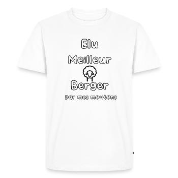 Élu meilleur berger - T-shirt Premium bio Homme - blanc - Devant - Nico (187cm)