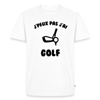 J’peux pas j’ai golf - T-shirt Premium bio Homme - blanc - Devant - Nico (187cm)