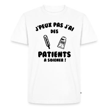 Patient à soigner - T-shirt Premium bio Homme - blanc - Devant - Nico (187cm)