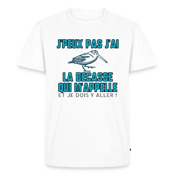 La bécasse m’appelle - T-shirt Premium bio Homme - blanc - Devant - Nico (187cm)