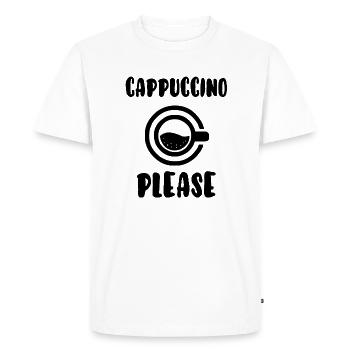 Cappuccino please - T-shirt Premium bio Homme - blanc - Devant - Nico (187cm)