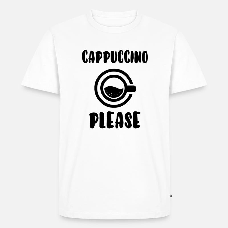 Cappuccino bitte - Männer Premium Bio T-Shirt - Weiß