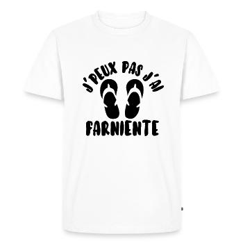 J’peux pas j’ai farniente - T-shirt Premium bio Homme - blanc - Devant - Nico (187cm)