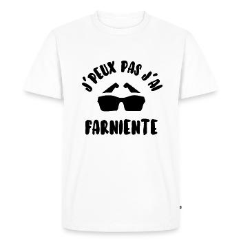 J’peux pas j’ai farniente - T-shirt Premium bio Homme - blanc - Devant - Nico (187cm)