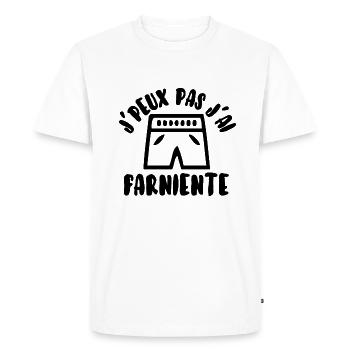 J’peux pas j’ai farniente - T-shirt Premium bio Homme - blanc - Devant - Nico (187cm)