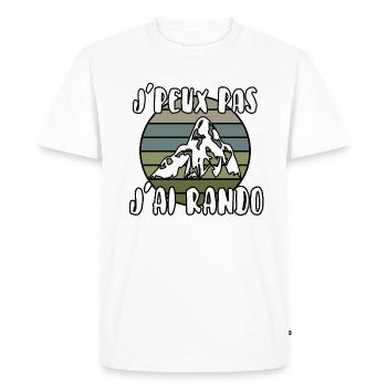 J’peux pas j’ai rando - T-shirt Premium bio Homme - blanc - Devant - Nico (187cm)