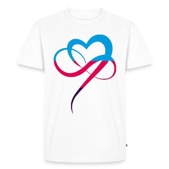 Polyamory Flag Infinity Heart Colorful Heart - Men's Premium Organic T-Shirt - white - Front - Nico (187cm)