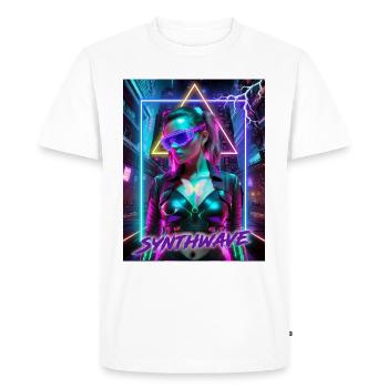 Vibrations Néon Synthwave - T-shirt Premium bio Homme - blanc - Devant - Nico (187cm)