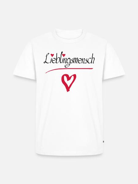 Lieblingsmensch Herz - Männer Premium Bio T-Shirt - Weiß