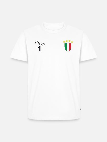 MMVII - Logo Fuß Italien - Männer Premium Bio T-Shirt - Weiß