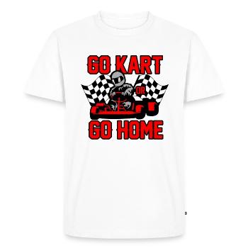 go kart ou go home Karting - T-shirt Premium bio Homme - blanc - Devant - Nico (187cm)