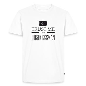 Homme d'affaires entrepreneur chemise homme d'affaires - T-shirt Premium bio Homme - blanc - Devant - Nico (187cm)