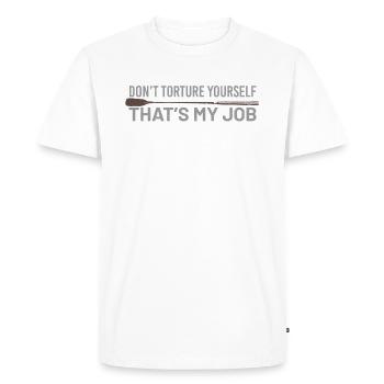 bdsm mon travail - T-shirt Premium bio Homme - blanc - Devant - Nico (187cm)