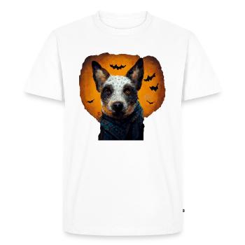 Chien de bétail d’Halloween - T-shirt Premium bio Homme - blanc - Devant - Nico (187cm)