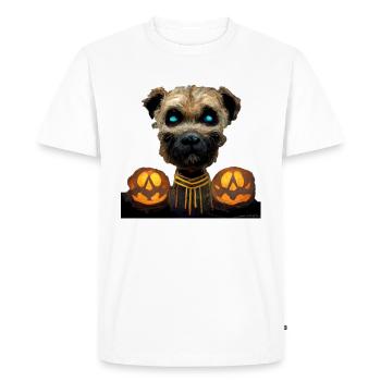 Halloween Border Terrier - T-shirt Premium bio Homme - blanc - Devant - Nico (187cm)