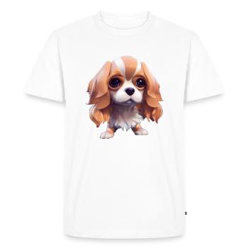 Cavalier King Charles Dog - Cavalier King Charles - Men's Premium Organic T-Shirt - white - Front - Nico (187cm)