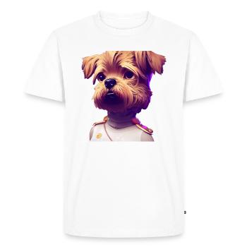 Border Terrier Chien - Border Terrier - T-shirt Premium bio Homme - blanc - Devant - Nico (187cm)