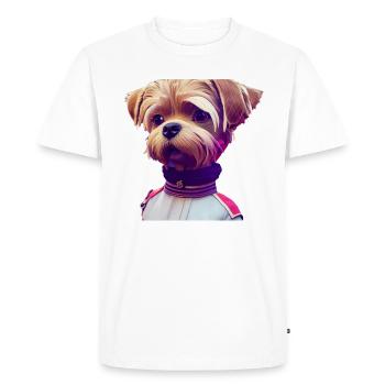 Border Terrier Chien - Border Terrier - T-shirt Premium bio Homme - blanc - Devant - Nico (187cm)