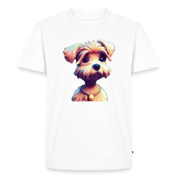 Border Terrier Chien - Border Terrier - T-shirt Premium bio Homme - blanc - Devant - Nico (187cm)