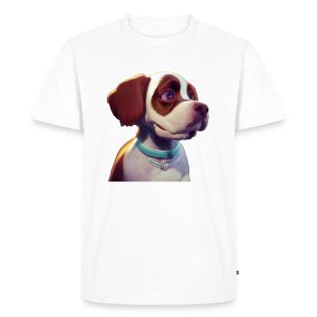 Chien d’épagneul Springer anglais - T-shirt Premium bio Homme - blanc - Devant - Nico (187cm)