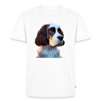 Chien d’épagneul Springer anglais - T-shirt Premium bio Homme - blanc - Devant - Nico (187cm)