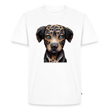 Chien léopard Catahoula - T-shirt Premium bio Homme - blanc - Devant - Nico (187cm)