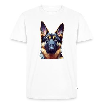German Shepherd Dog - German Shepherd - Men's Premium Organic T-Shirt - white - Front - Nico (187cm)