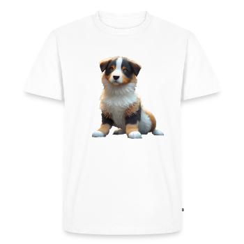Chien de berger australien - Chien australien - T-shirt Premium bio Homme - blanc - Devant - Nico (187cm)