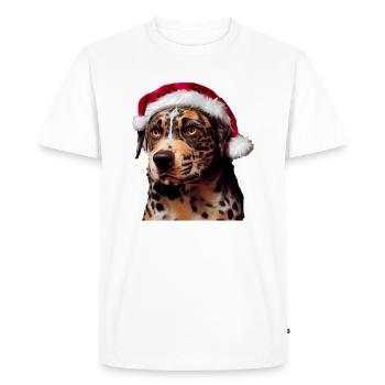Catahoula Leopard Chien Noël - T-shirt Premium bio Homme - blanc - Devant - Nico (187cm)