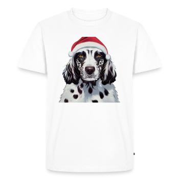 English Setter Christmas - English Setter - Men's Premium Organic T-Shirt - white - Front - Nico (187cm)