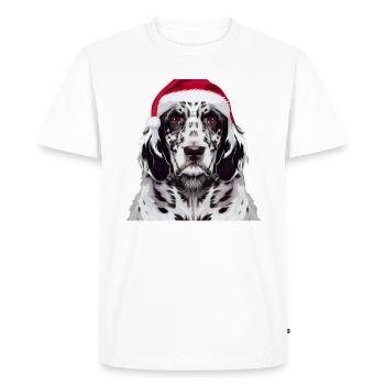 Deutsch Setter Christmas - Men's Premium Organic T-Shirt - white - Front - Nico (187cm)